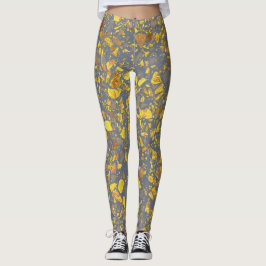 Modernes Gold Terrazzo Muster Leggings