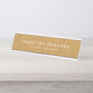 Modernes Gold Terrazzo Personalisierter Schreibtis Schreibtischnamensplakette