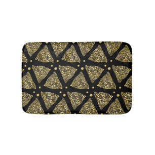 Modernes Gold Textur Abstrakte Dreiecke Muster Badematte