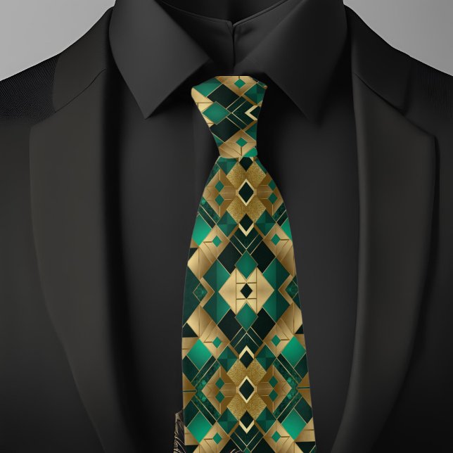 Modernes Gold und Emerald Necktie Krawatte (Von Creator hochgeladen)