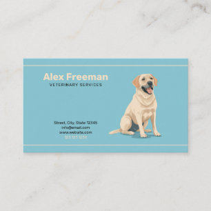 Modernes Gold- und Green Hunde-Illustrations-Tiera Visitenkarte