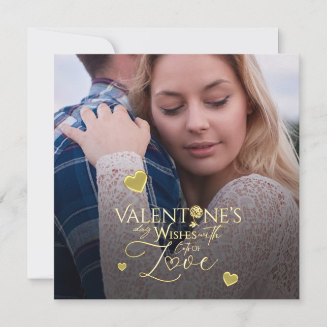 Modernes Gold Valentinstag Foto (Vorderseite)