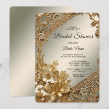 Modernes Gold Verziertes Brautparty