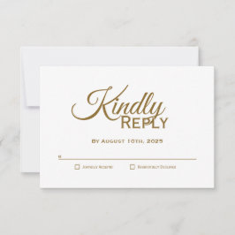 Modernes Gold Wedding RSVP Karte