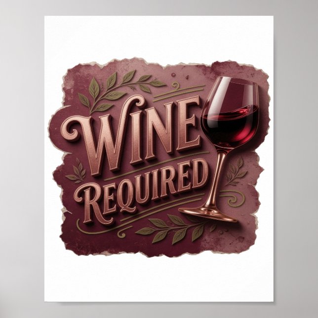 Modernes Gold WEIN ERFORDERLICH Poster (Vorne)