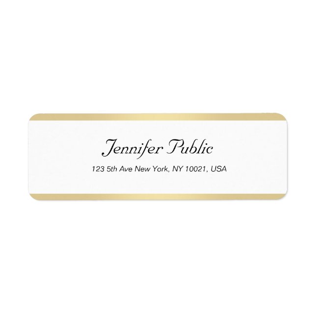 Modernes Gold White Chic Handschrift Einfaches Ele (Vorne)
