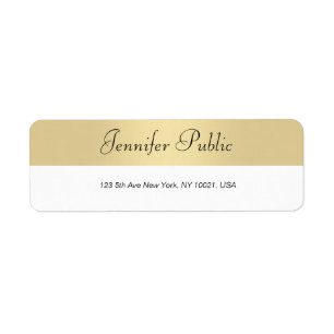 Modernes Gold White Hand Script Minimalistisch Ele