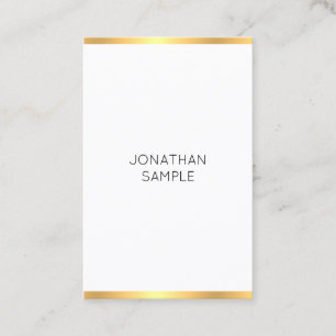 Modernes Gold White Simple Elegant Template Trendy Visitenkarte