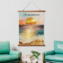 Modernes Golden Beach Sonnenuntergang Unterschrift