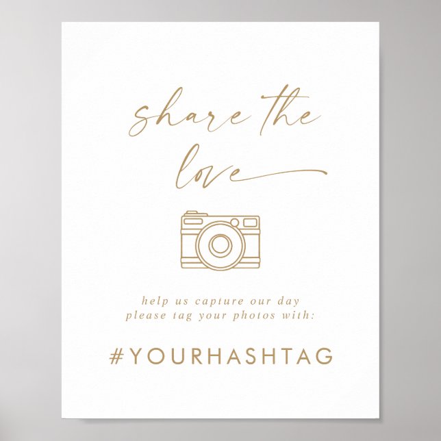 Modernes Goldenes Drehbuch für die Liebe Wedding H Poster (Vorne)