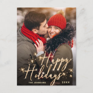 Modernes Goldenes FOTO Weihnachten Gruß Postkarte