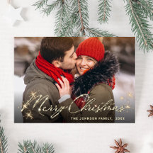 Modernes Goldenes FOTO Weihnachten Gruß