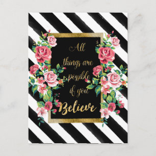 Modernes goldenes inspirierendes Zitat Postkarte