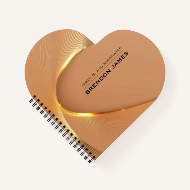 Modernes goldenes Wavy-Design Notizbuch (Vorderseite)