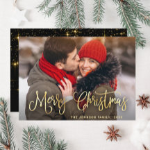 Modernes Goldenes Weihnachtsgrüßen im FOTO