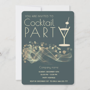 Modernes goldfarbenes Corporate Cocktail Party Einladung