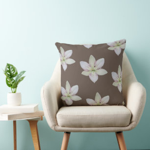 Modernes, goldgelb-geriebtes Lilienmuster-Blume Kissen
