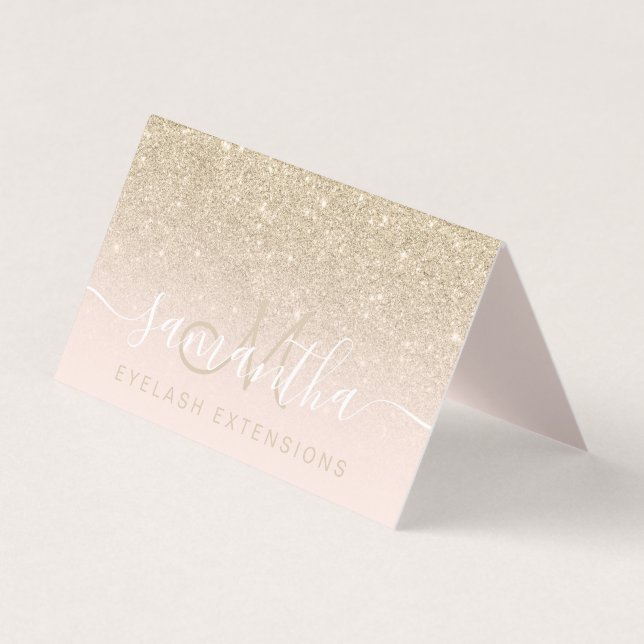 Modernes GoldGlitter ombre erröten Augenfürsorge Visitenkarten (Vorderseite)