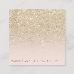 Modernes GoldGlitter ombre Make-up beruflich Quadratische Visitenkarte