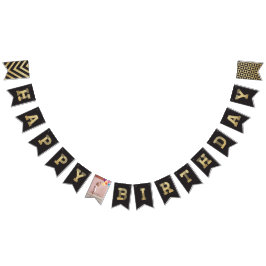 Modernes GoldGlitzer-Foto u. alles- Gute zum Wimpelkette