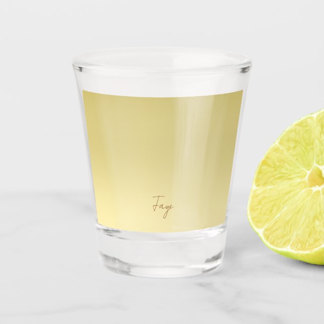 Modernes Goldgradienten Luxustypografie Name Schnapsglas (Vorderseite)