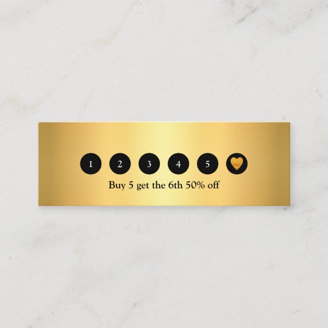 Modernes Goldmetallische 6 Treuekarte (Vorderseite)