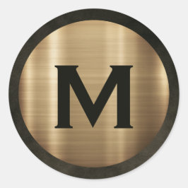 Modernes Goldmonogramm Runder Aufkleber