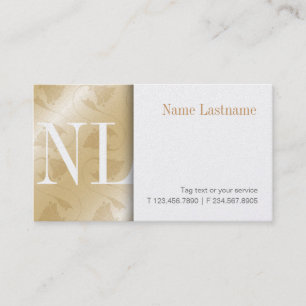 Modernes Goldsaubere weiße Monogramm-Visitenkarte Visitenkarte