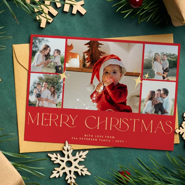 Modernes Goldtypografie-Foto kassiert Weihnachten (Von Creator hochgeladen)