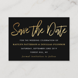 Modernes Goldumlaufskript Save the Date Begleitkarte