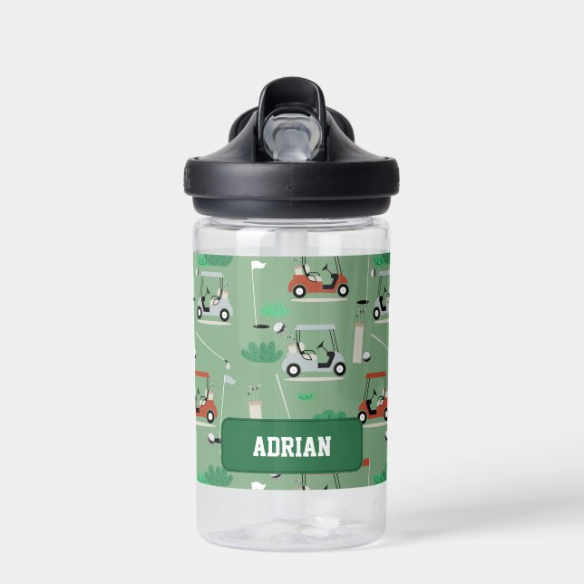 Modernes Golfer-Thema Personalisiert Trinkflasche (Vorne)