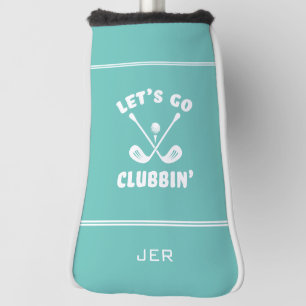 Modernes Golfgeschenk mit Monogramm Teal-Putter Golf Headcover
