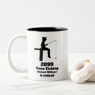 Modernes Gone Fishing - müde Sitzen Fischer Gesche Zweifarbige Tasse