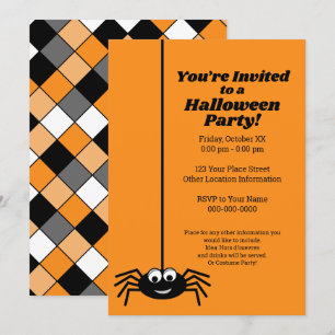 Modernes Google Eye Spider Halloween-Party Einladung