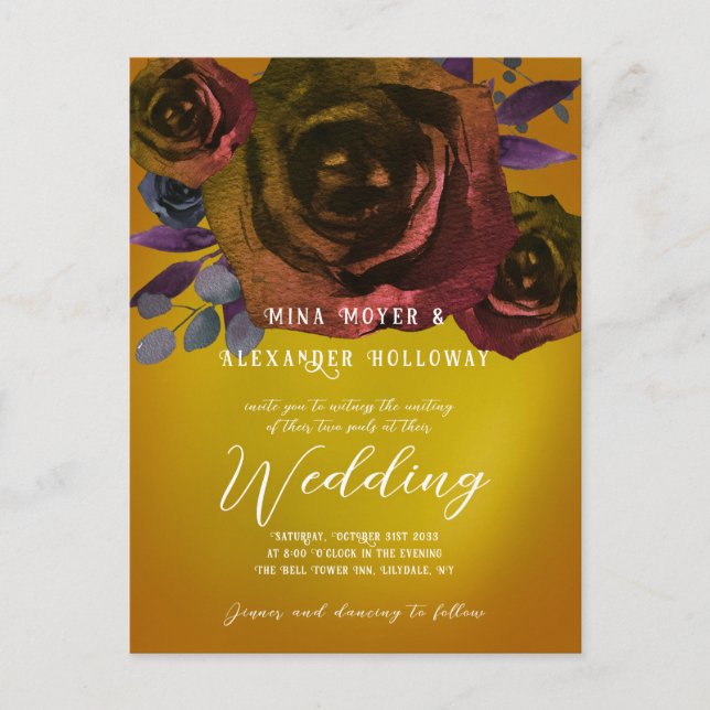 Modernes Goth Dark Rose QRC Postkarte (Vorderseite)