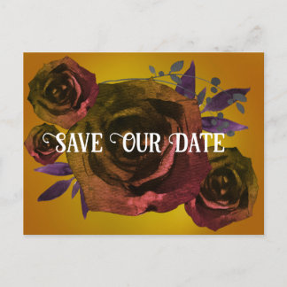 Modernes Goth Rose Foto Rette unser Datum Postkarte