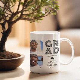 Modernes GRAD 4x Foto Collage Graduate Kaffeetasse