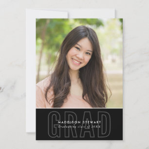 MODERNES GRAD-Chic Foto Kontur Typ Overlay Einladung