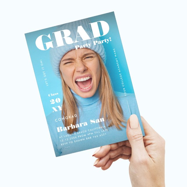 Modernes Grad Party Magazine Graduate Abschluss Einladung (Von Creator hochgeladen)