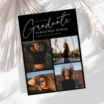 Modernes Graduate 4 Fotos Abschluss Ankündigung