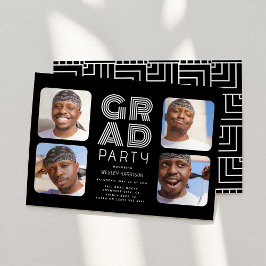 Modernes Graduate 4x Foto Collage GRAD Party Einladung