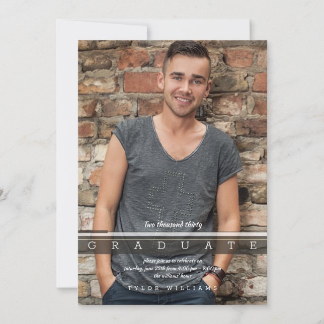 Modernes Graduate Foto Einladung (Vorderseite)