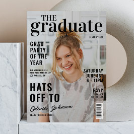 Modernes Graduate Magazine Foto Grad Party Einladung