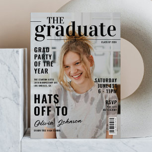 Modernes Graduate Magazine Foto Grad Party Einladung