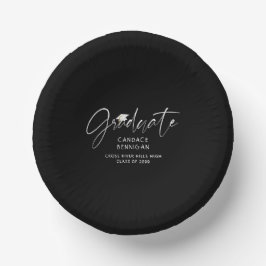 Modernes Graduate Script White Cap Black Pappteller