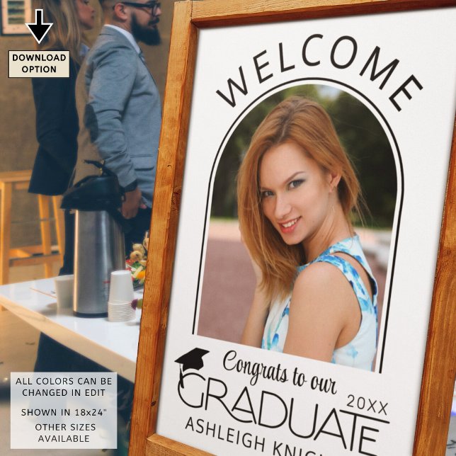 Modernes Graduate Welcome Sign Arch Foto Poster (Von Creator hochgeladen)