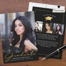 Modernes Graduiertenstudio 4 Fotos Handgeschrieben