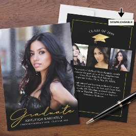 Modernes Graduiertenstudio 4 Fotos Handgeschrieben Ankündigung