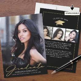 Modernes Graduiertenstudio 4 Fotos Script Black Go Ankündigung