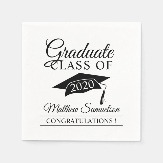 Modernes Graduiertenstudio der Weißen Schule Serviette (Vorderseite)